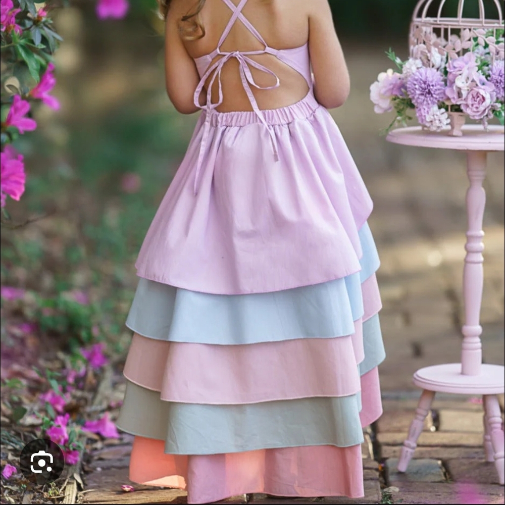 Pastel Layered Kids Formal Dress